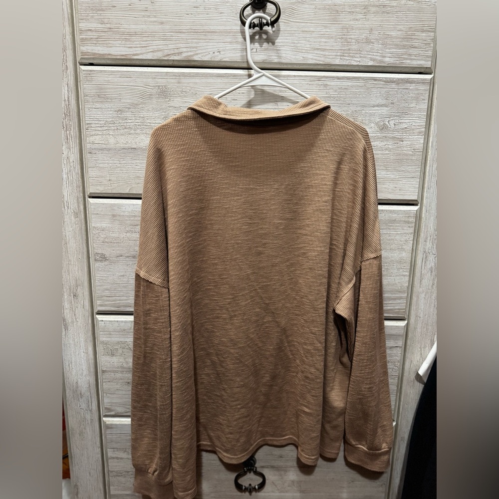 Brown Button-Up Collared Shirt - Picture 3 of 4